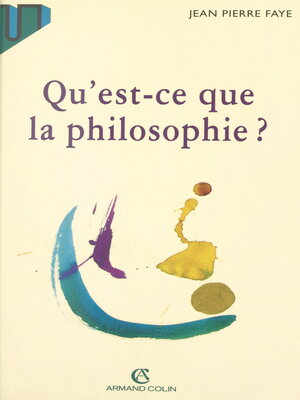 cover image of Qu'est-ce que la philosophie ?